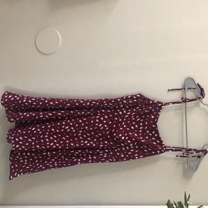 Maroon Polka Dot Summer Dress